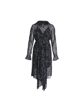 Maje Black Star-Print Sheer Blouse